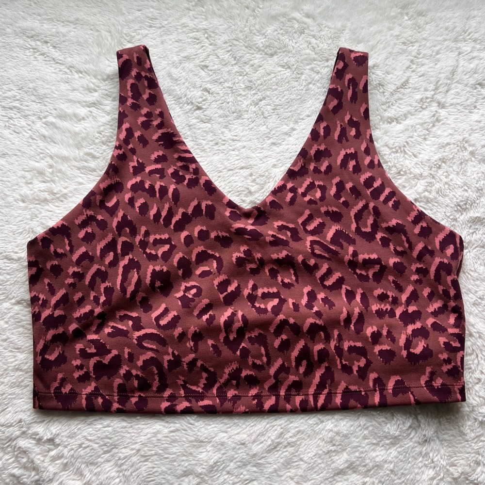 OFFLINE by Aerie Recharge Leopard Print Sports Bra Burgundy XXL NWOT Gym Workout